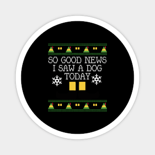 Good News Elf Quote Christmas Knit Magnet